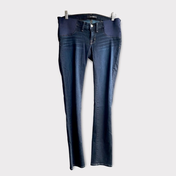 J Brand Maternity Mama J Eminence Straight Leg Elastic Side Dark Wash Size 27 - Picture 2 of 8